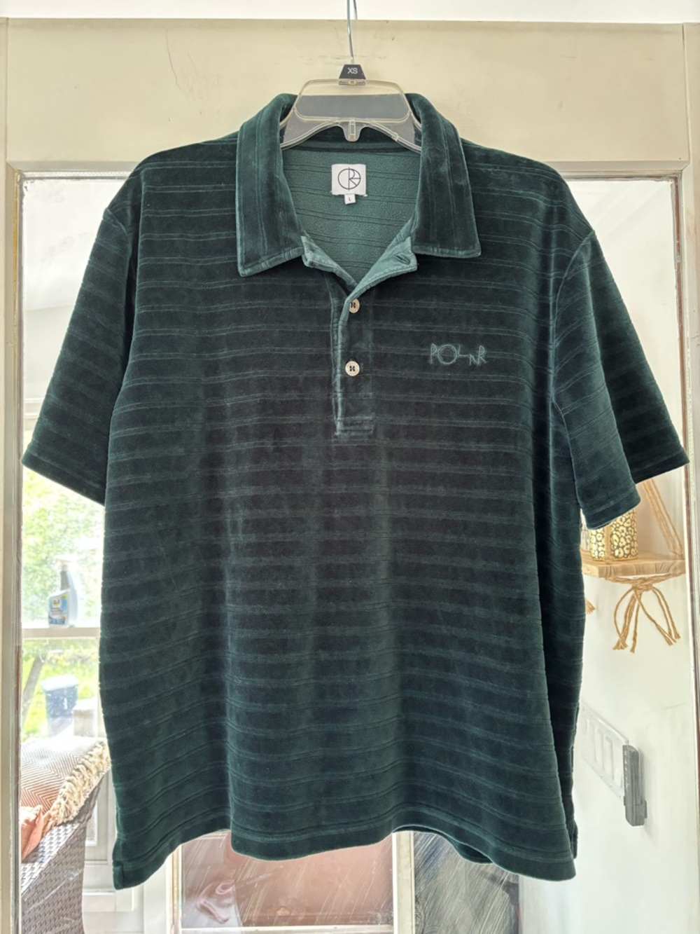 Polar Skate Co Men's Short-Sleeve Corduroy Polo‎ in Forest Green